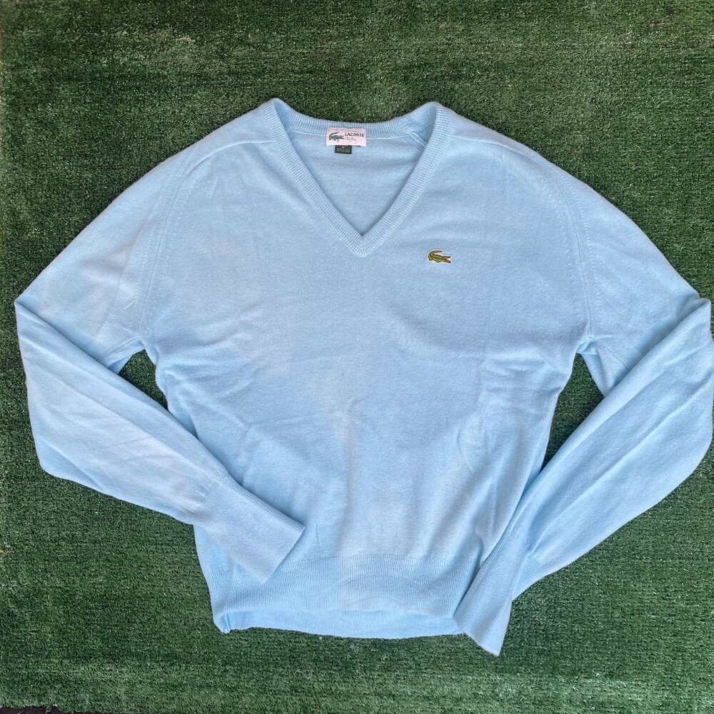 Lacoste Pastel Blue V-Neck Men's Sweater
